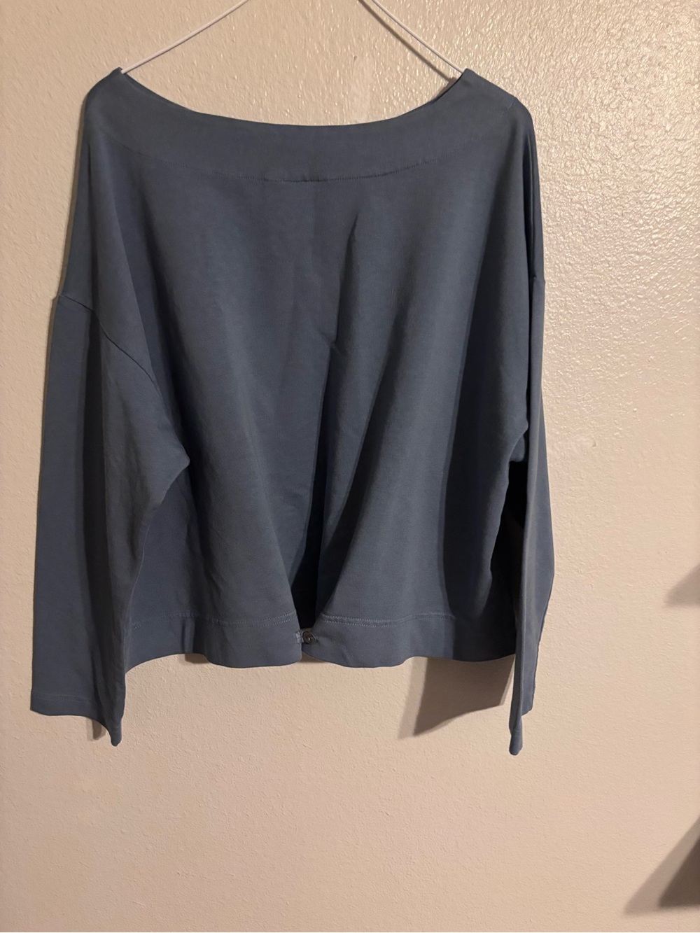 bryn Walker Dusty Blue Wide-Neck Bamboo/Organic Cotton Pullover - Picture 4 of 8